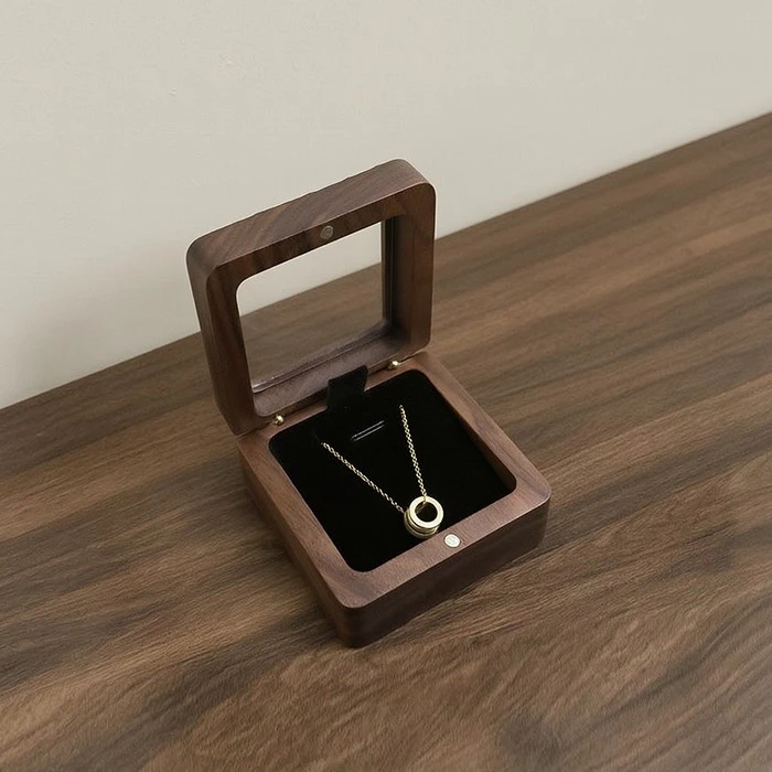 Walnut necklace custom box Walnut necklace custom box